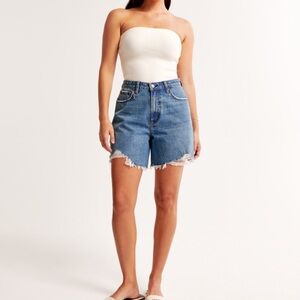 Abercrombie & Fitch Curve Love Women's Blue Denim Shorts